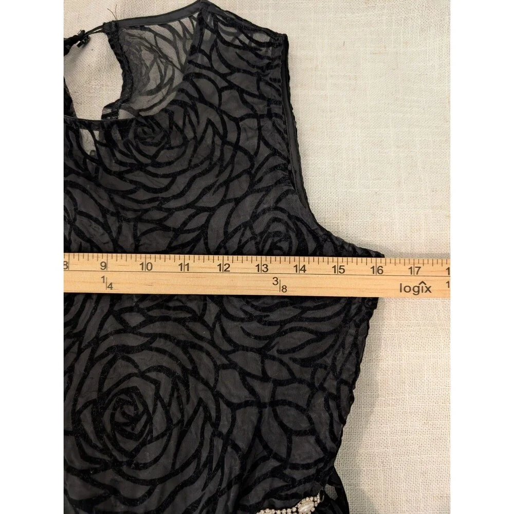Rare Editions Girls Dress Floral Size 16 Floral Jeweled Black